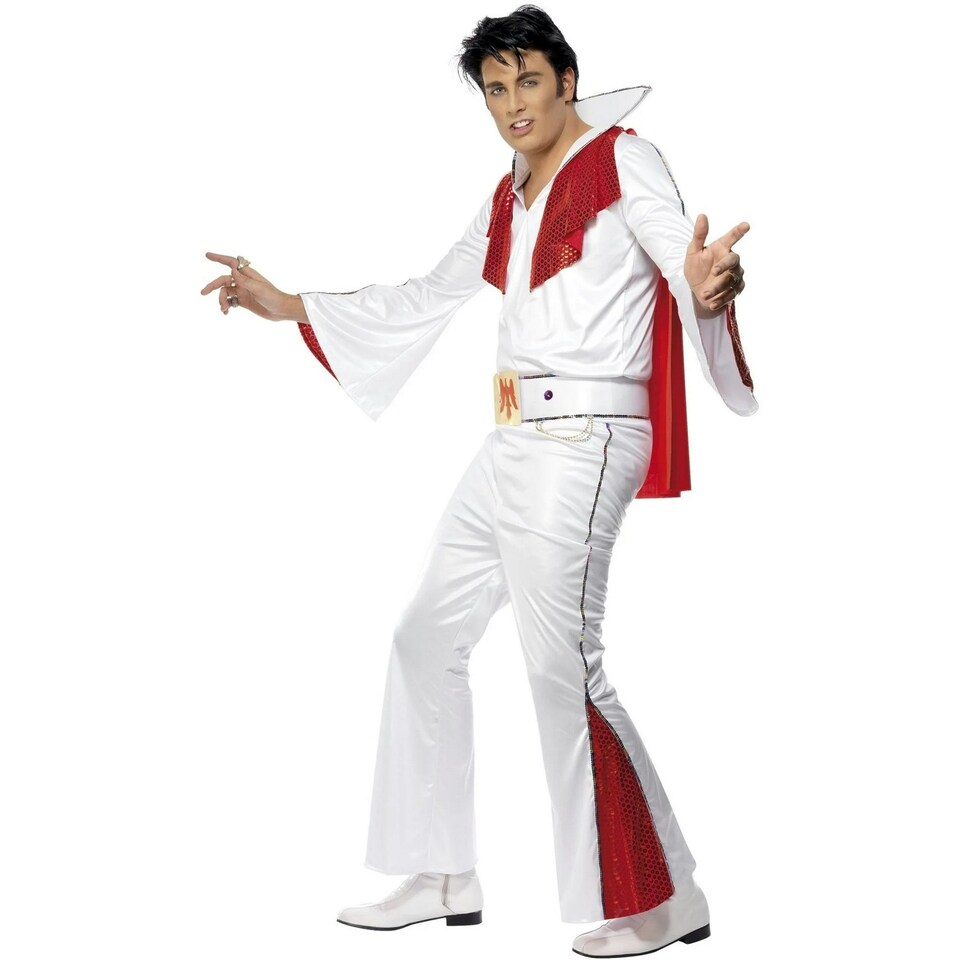 image 1 of Elvis Presley Mens Costume - White/Red - L L