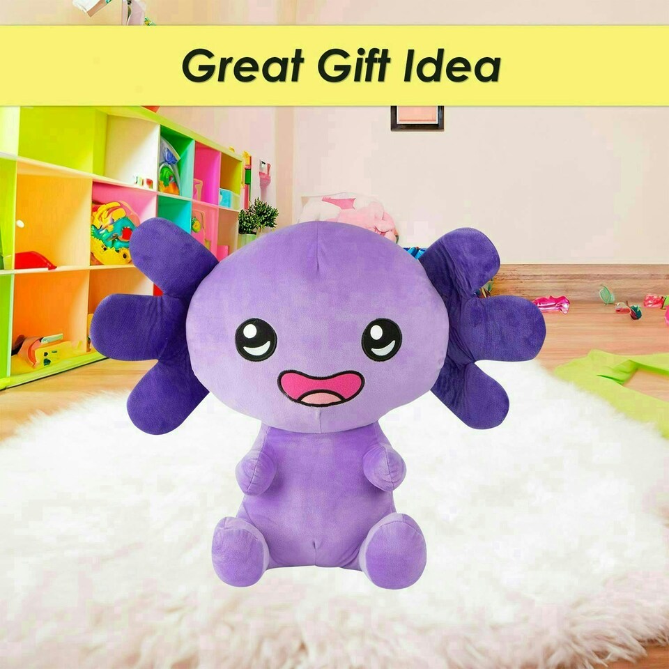 image 1 of Axolotl Soft Toy Cute Plushie Huggable Cuddly Stuffed Toy 50cm Purple