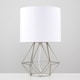 image 3 of ValueLights Angus Pair Angus Brushed Chrome Table Lamp White Shade | Silver