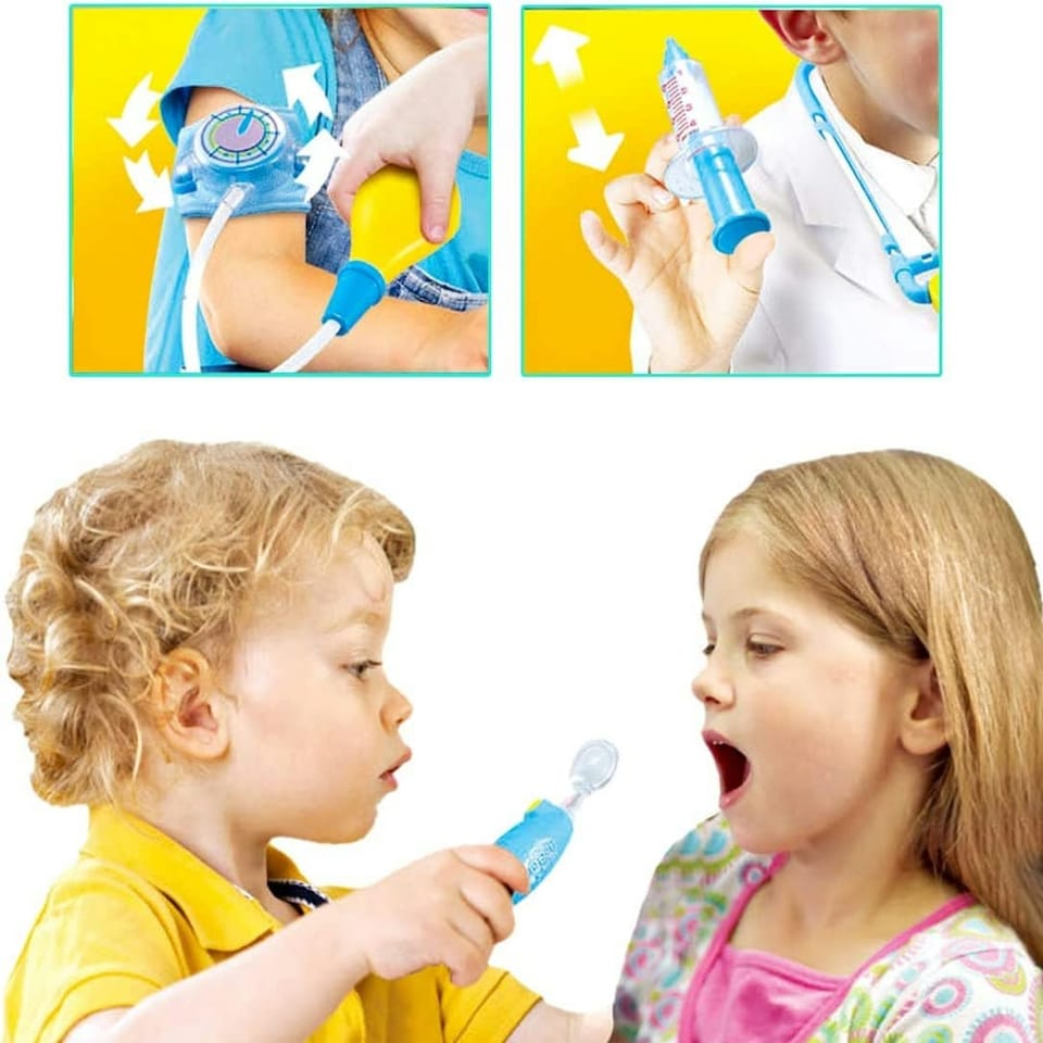 image 1 of Kids 2-in-1 Doctor & Dentist Role Play Set – 30 Pieces with Carry Case (blue)