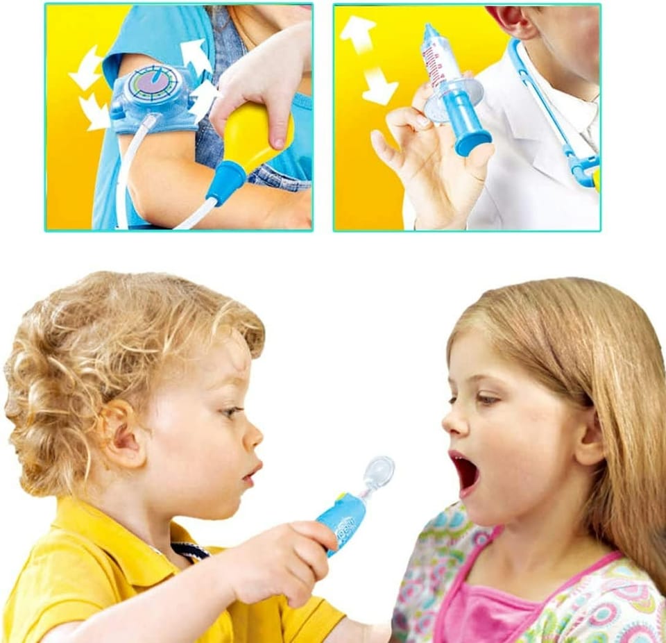 image 1 of Kids 2-in-1 Doctor & Dentist Role Play Set – 30 Pieces with Carry Case (blue)