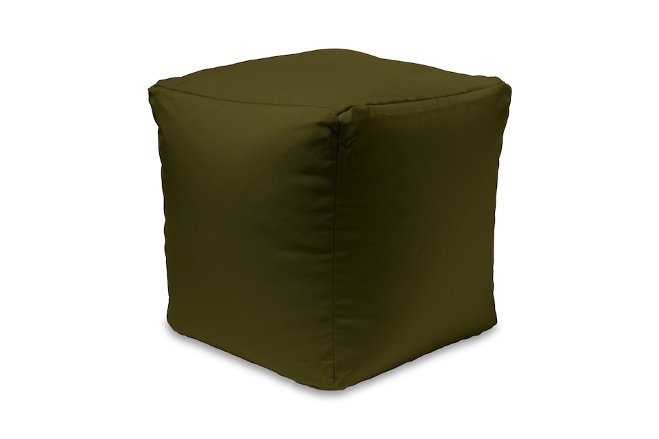 image 1 of Waterproof Cube Indoor Outdoor Bean Bag Foot Stool Pouffe | Brown