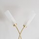 image 3 of ValueLights Maya Brushed Gold 3 Way Curved Arm Upright Floor Lamp | Gold