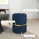 image 5 of HOMCOM Round Storage Stool, Velvet-feel Fabric Upholstered Vanity Stool with Removable Top, Padded Seat and Hidden Space for Living Room, Bedroom, Dark Blue | Blue