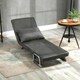 image 2 of HOMCOM Sofa Bed Foldable Portable Sleeper Lounge w/ Pillow Dark Grey