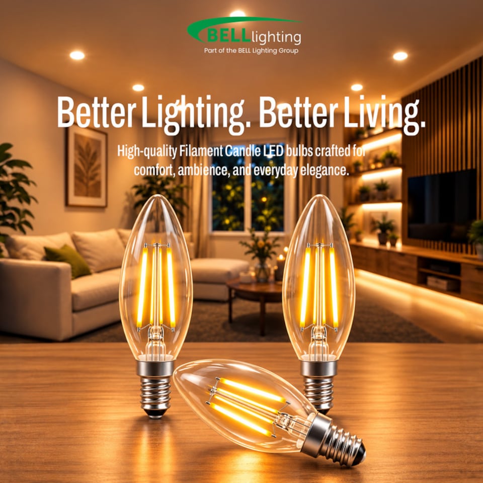 image 1 of BELL Lighting E14 SES LED Filament Candle 4.5W Light Bulb Warm White 2700K