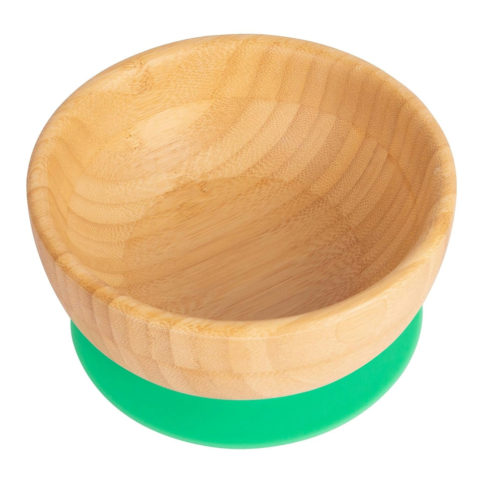 image 1 of Tiny Dining Children's Bamboo Suction Bowl - Green Green