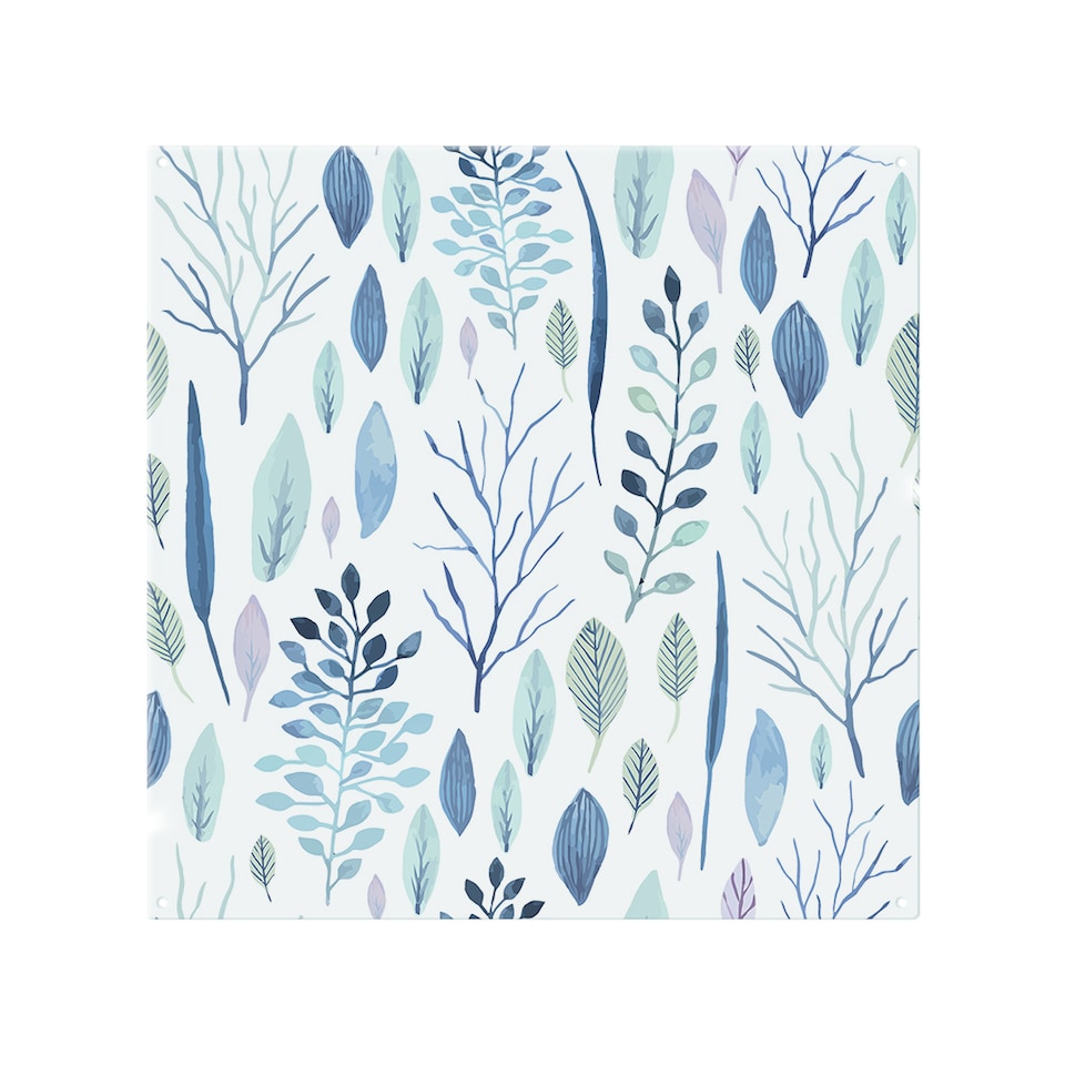image 1 of Winter Branches & Leaves Splash Back | White
