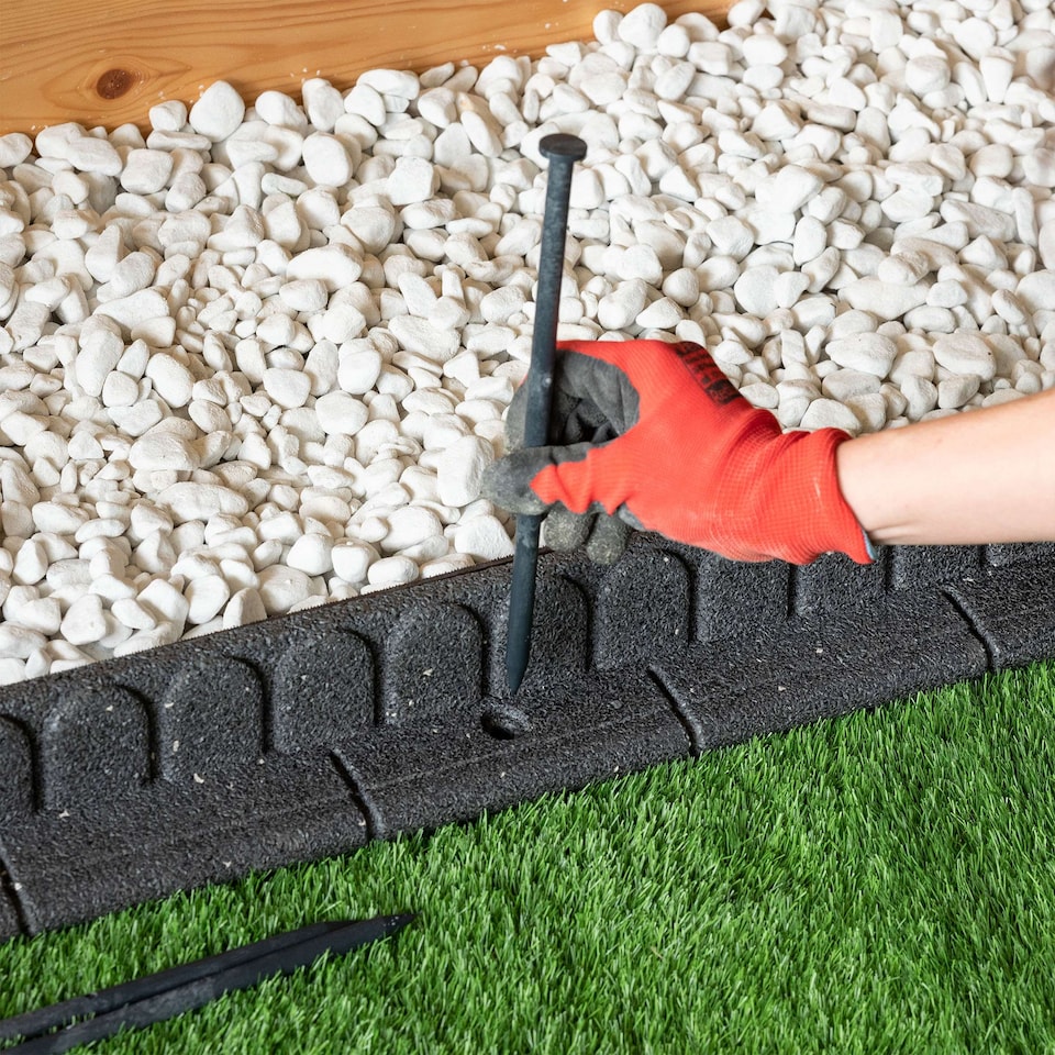 image 1 of Mower Edge Garden Border Edging Lawnmower Friendly 1.2m - Grey - Pack of 6 | Grey | 6 pack