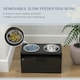 image 4 of PawHut Raised Dog Bowl, Elevated Dog Bowls with Slow Feeder Dog Bowl, Black Black