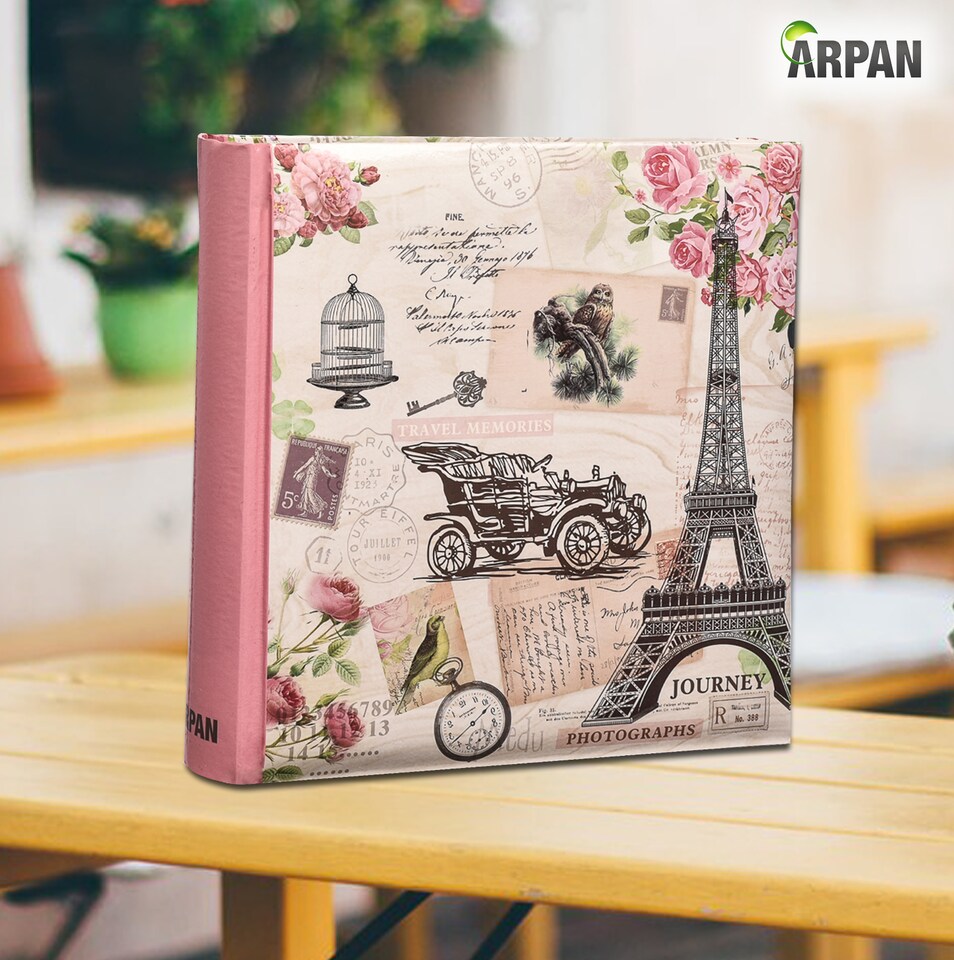 image 1 of ARPAN Large Slip In Memo Photo Album for 200 Photos 6x4" (10x15cm) – Picture Album with Memo Writing Space, Index Pages & CD/DVD Pocket – Memory Book for Family, Wedding & Travel Photos