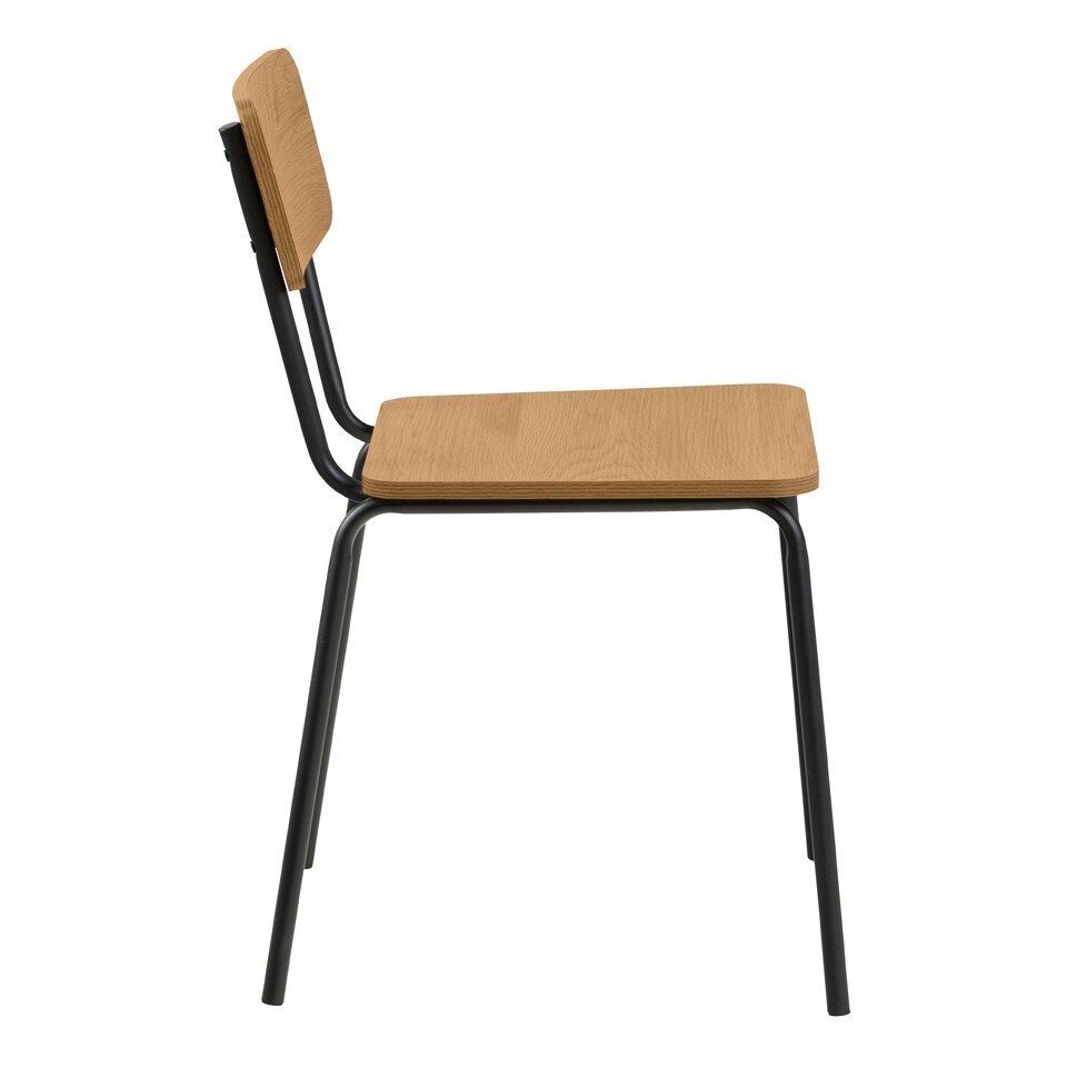 image 1 of Peru Dining Chair in Steel and Oak Set of 2