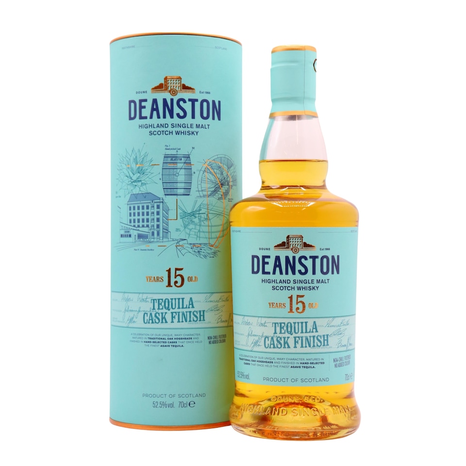 image 1 of Deanston - Tequila Cask Finish Highland Single Malt Scotch 15 year old Whisky | Multi | caramelised agave, toasted almonds, baked apples with custard, warming spice | 1