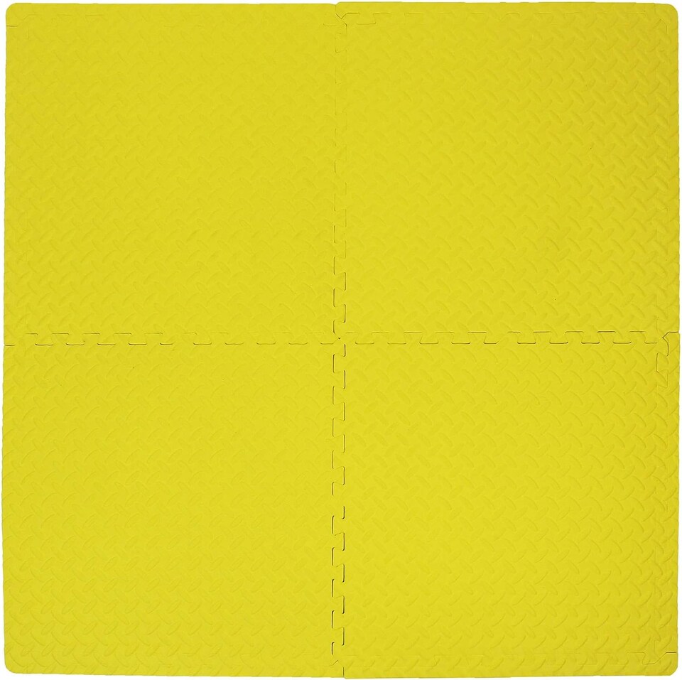 image 1 of Interlocking Gym Yoga Mats Anti-Fatigue EVA Soft Foam Exercise Play Floor Tiles (Yellow)