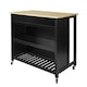 image 1 of SoBuy FKW74-SCH,Kitchen Storage Trolley with 2 Drawers & 2 Shelves | Black | Black