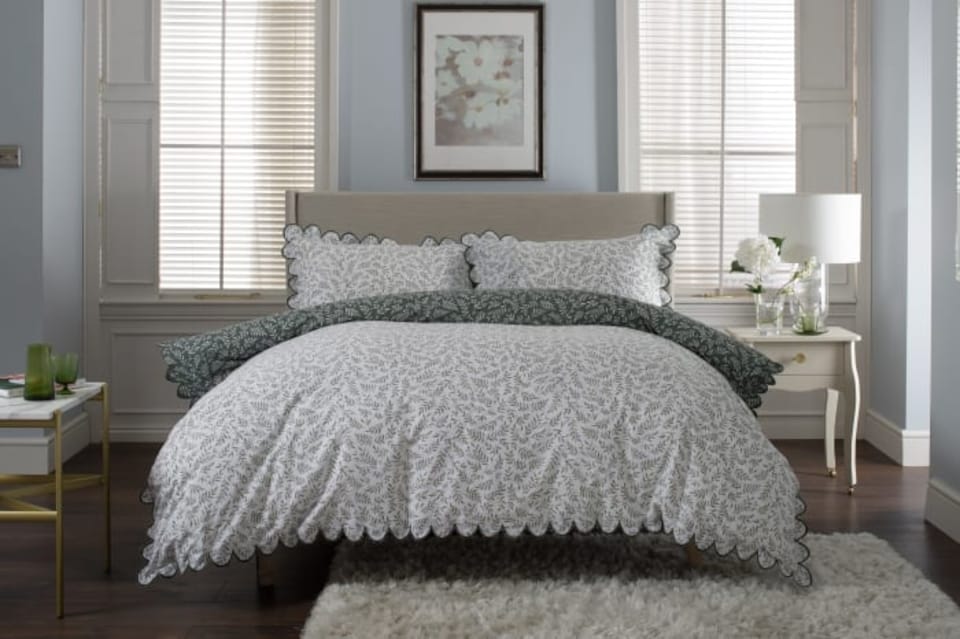 image 1 of Ashling Garden Cotton Duvet Set | Green | King