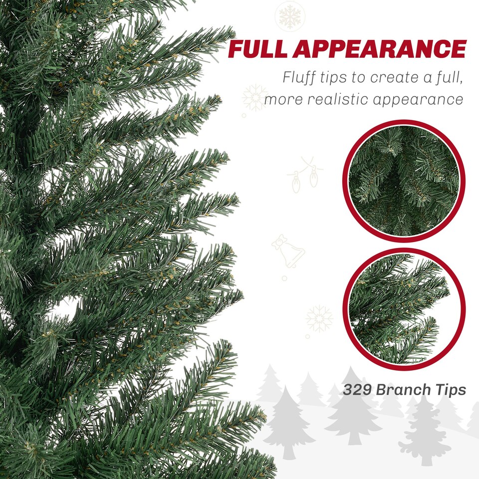 image 1 of HOMCOM 6 Foot Artificial Pencil Christmas Tree with  Branches, Green