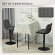 image 3 of HOMCOM Bar Stools Set of 2, Modern Armless Bar Chairs Grey
