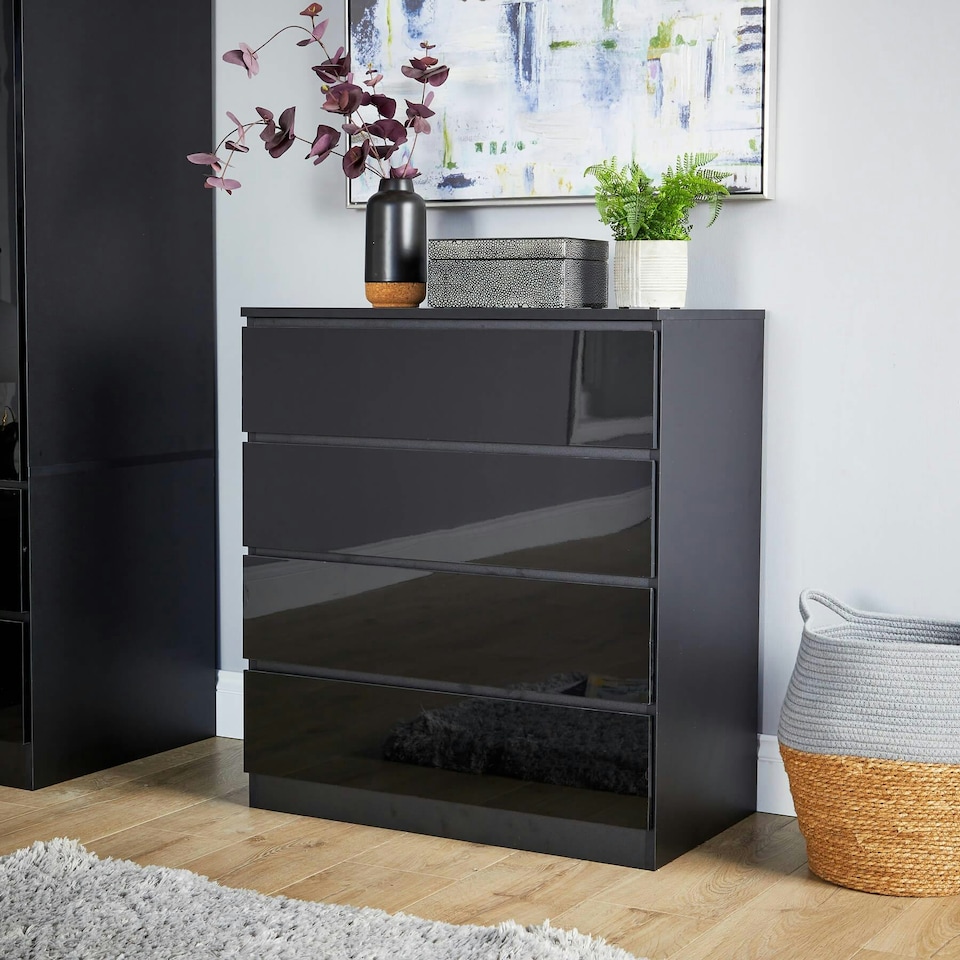image 1 of Chest Of Drawers Spacious Bedroom Furniture Storage Unit Modern Organiser White | 4 Drawers