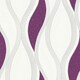 image 1 of Direct Wallpapers Wave Textured Wallpaper - Purple/White/Silver - 10m x 53cm Purple