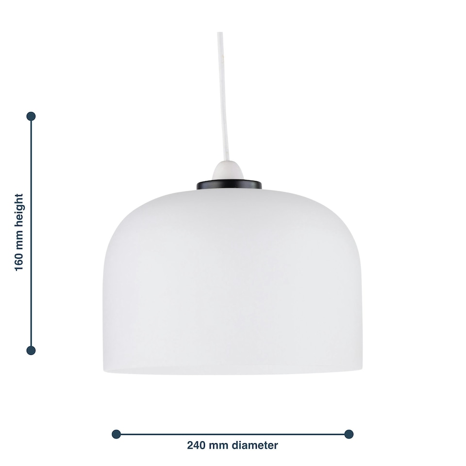 image 1 of Victoria - Black with Frosted Glass Easy Fit Pendant Shade Black | White
