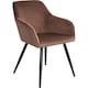 image 1 of Dining Chair Marilyn - with armrests, padded, velvet look, black steel legs | Brown | brown/black | 1