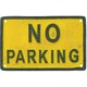 image 1 of No Parking Yellow Sign Cast Iron Sign Plaque Door Wall House Lot Work Space