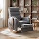 image 1 of HOMCOM Upholstered Rocking Chair with Retractable Footrest Grey