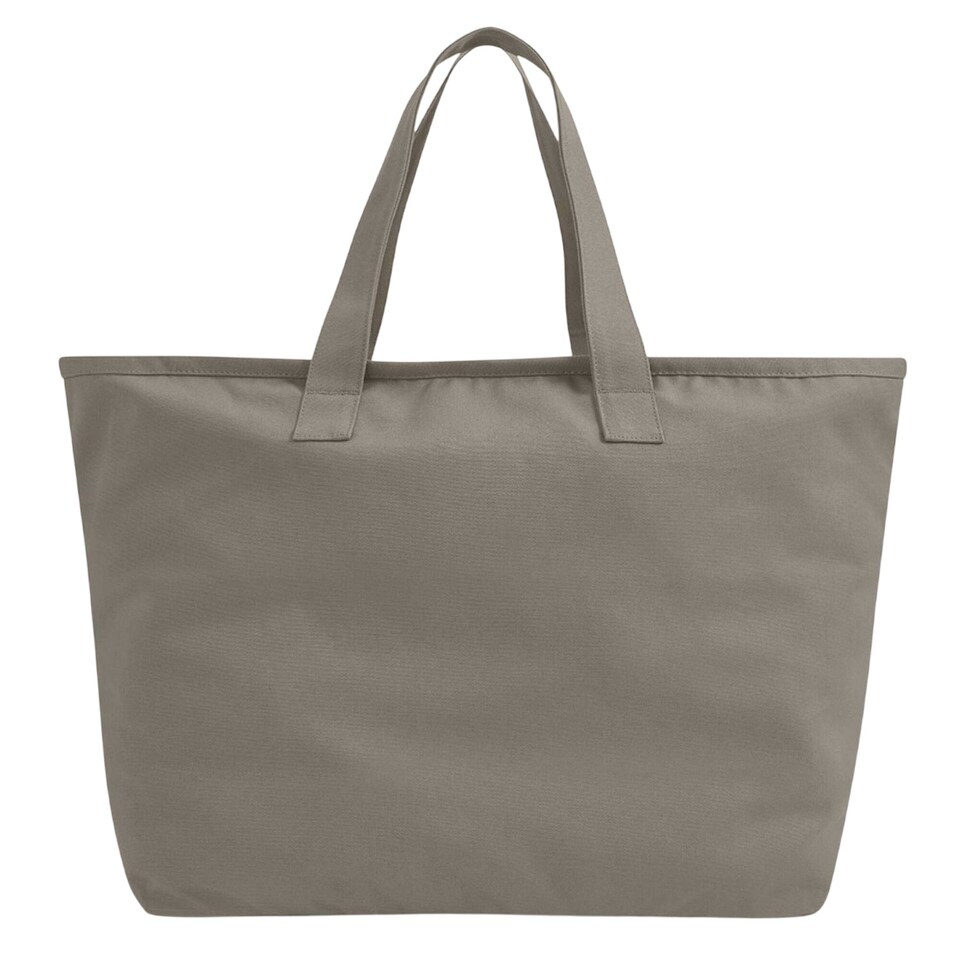 image 1 of Westford Mill Cotton Heavy Duty Tote Bag | Grey | Mushroom | One Size | 1