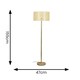 image 3 of ValueLights Charlie Gold Floor Lamp Wicker Cane Shade | Gold