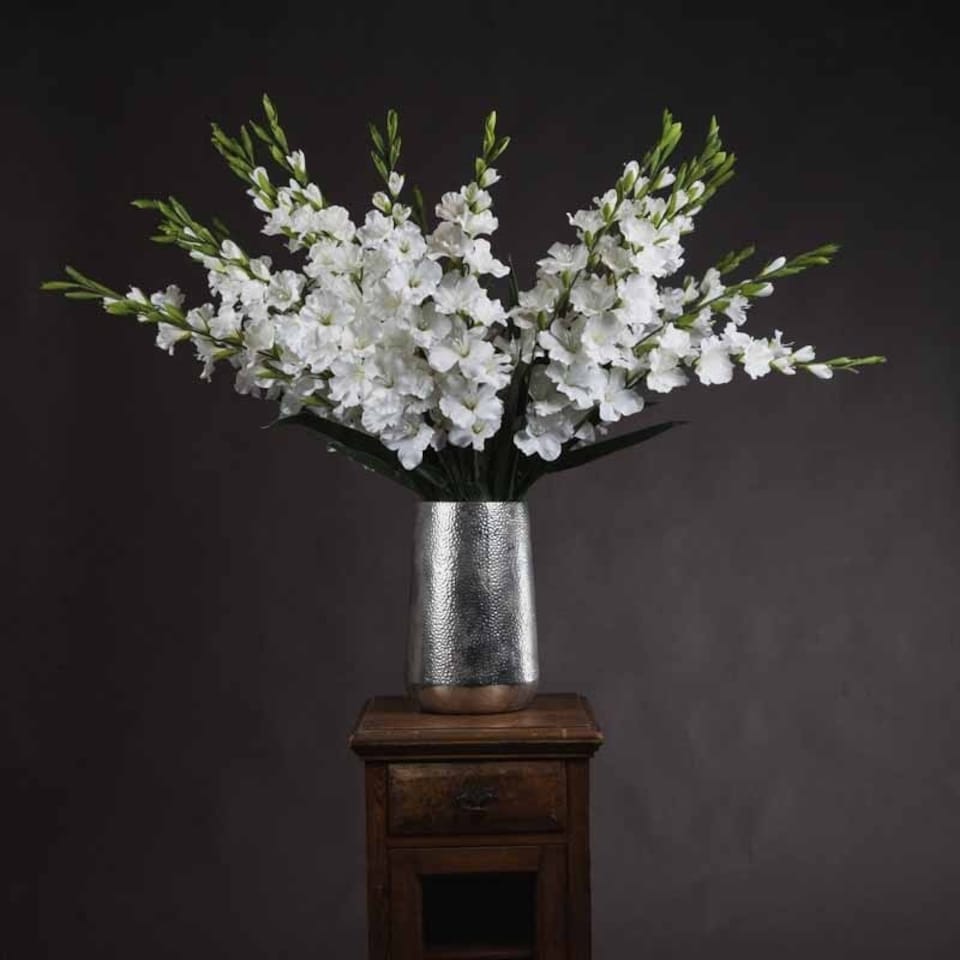 image 1 of Gladioli Artificial Flower - Fabric/Plastic - L6 x W11 x H108 cm - White