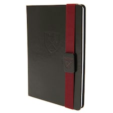 West Ham United FC Premium Banded Faux Leather Notebook - Maroon/Black - One Size