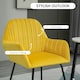image 3 of HOMCOM Modern Accent Chair Velvet-Feel Upholstered Lounge Armchair Yellow