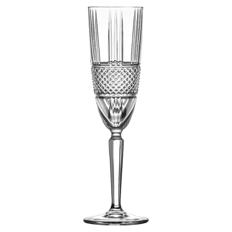 image 1 of RCR Crystal Brillante Glass Champagne Flutes - 190ml - Pack of 6