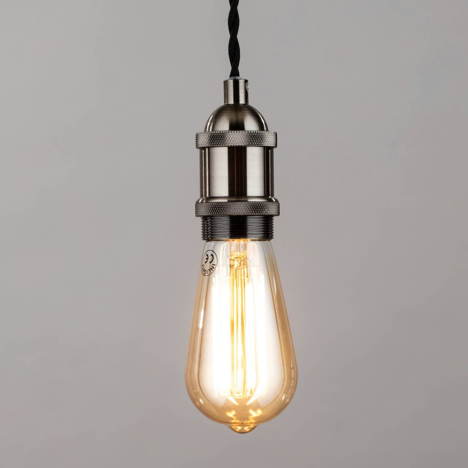 image 1 of BHS Industrial Style Black Cable Ceiling Pendant | Grey | Antique Pewter | 1