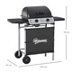 image 7 of Outsunny Propane Gas Barbecue Grill 2 Burner Cooking BBQ 5.6 kW w/ Side Shelves