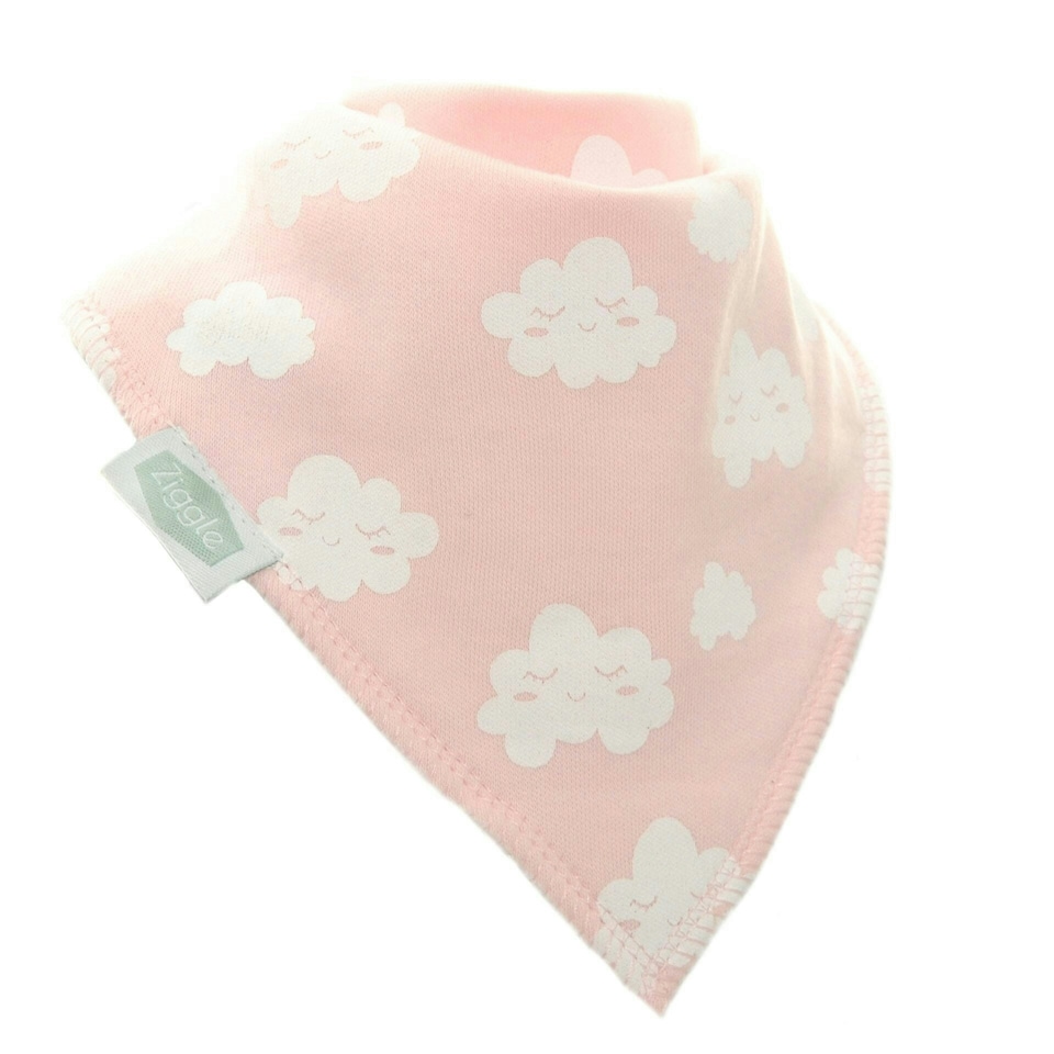 Ziggle Baby Dribble Bib Winking Clouds | Pink | One Size | 1
