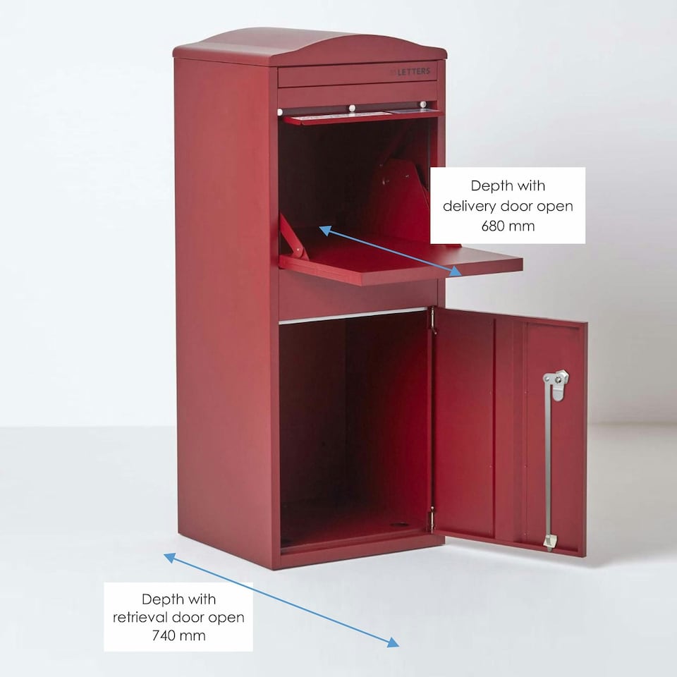 image 1 of SMART PARCEL BOX® Large Curved Top Front Access Dark Red Red
