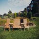 image 2 of Valley 4 Seat Set 1X2B 2XC Straight Tray - Timber - L100 x W310 x H95 cm - Garden Furniture - Fully Assembled
