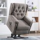 image 9 of Barnsley Fabric Electric Single Motor Rise Recliner Mobility Armchair (Brown)