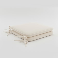 Foam Seat Pad with Ties Pack of 2 Comfortable Chair Cushion for Dining, Kitchen Garden Seating | Cream