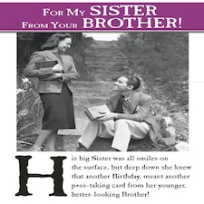 On the Ceiling, Sister Birthday Card, Birthday Card Sister from Brother, Funny Birthday Card for Sister from your Brother