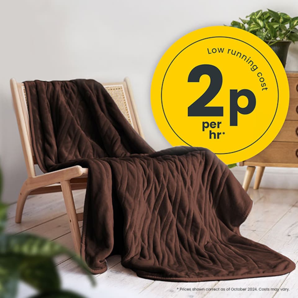 image 1 of Cosi Home Heated Blanket - Brown