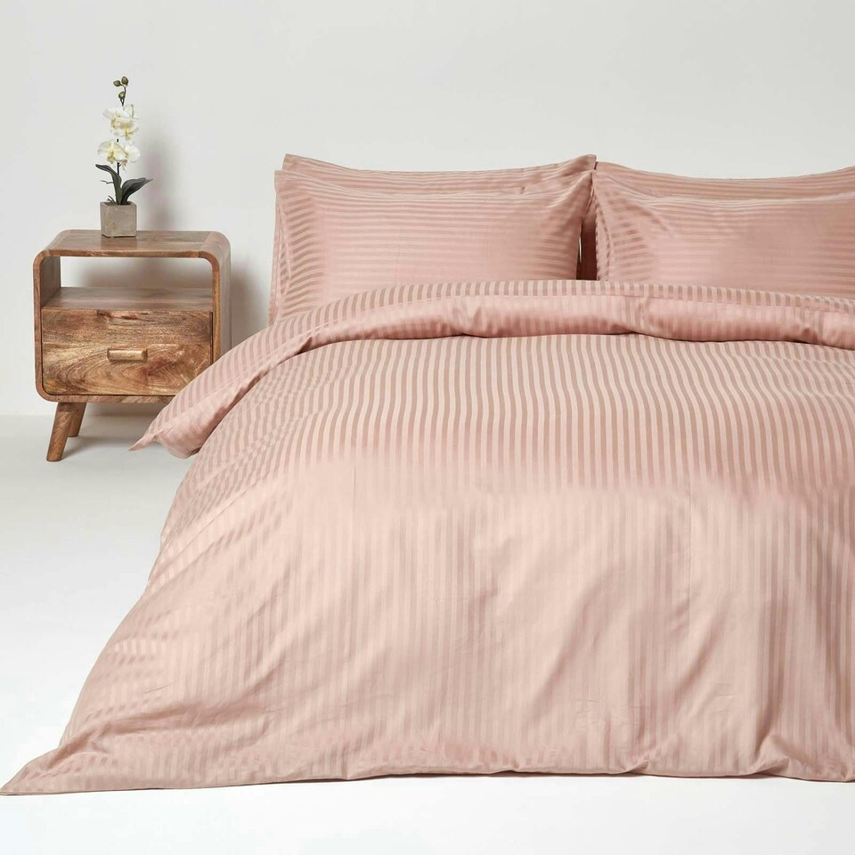 image 1 of Homescapes Beige Egyptian Cotton Duvet Cover and Pillowcases 330 TC, Double | Cream