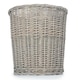 image 3 of Wicker Grey Wash Round Waste Bin | Brown | Grey Wash | One Size