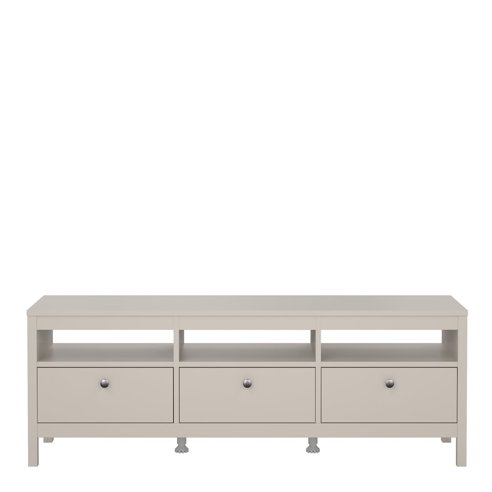image 1 of Madrid TV Unit 3 Drawers in Cashmere | Grey | Cashmere | One Size | 1