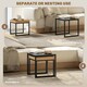 image 3 of HOMCOM Modern Coffee Table Set Square Nest of Tables for Small Space Black