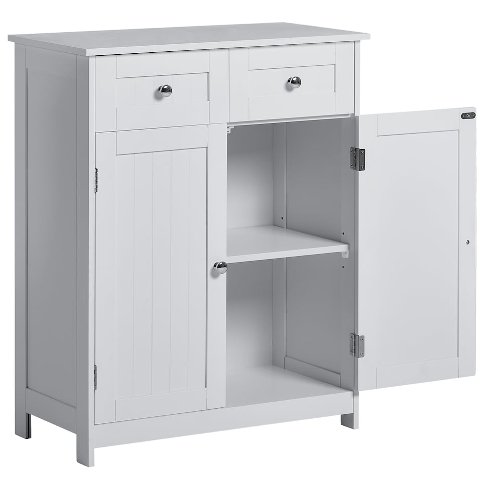 image 1 of Bath Vida Priano 2 Drawer 2 Door Freestanding Bathroom Cabinet, White