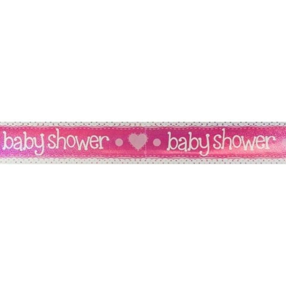 Baby Shower Pink Foil Banner 270cm