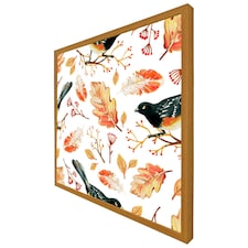 Birds & leaves in autumn (Picutre Frame) Brown | Oak | M